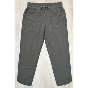 Spanx Out of Office Trouser Pants Women Size L Crop Pull On Lightweight Green